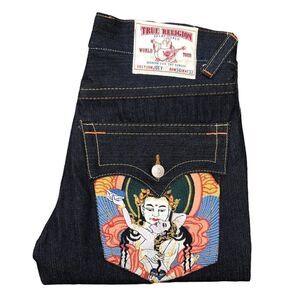 True Religion Embroidered Jeans Size 34 JOEY